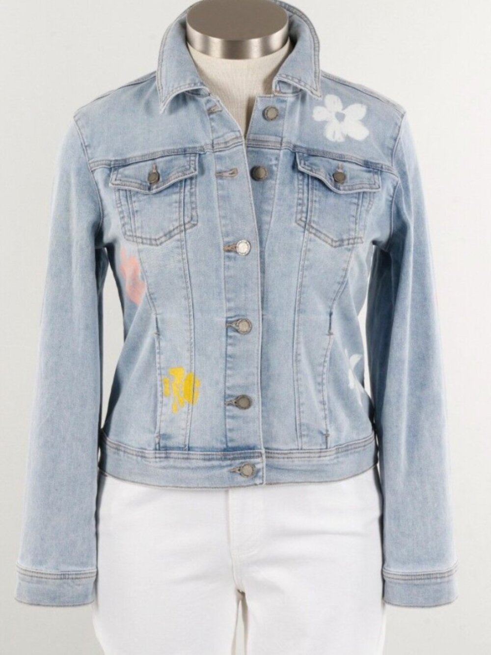 Charlie B Painted Denim Jacket - Sunflower Size Large